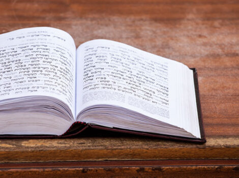 prayerbook lying open on podium