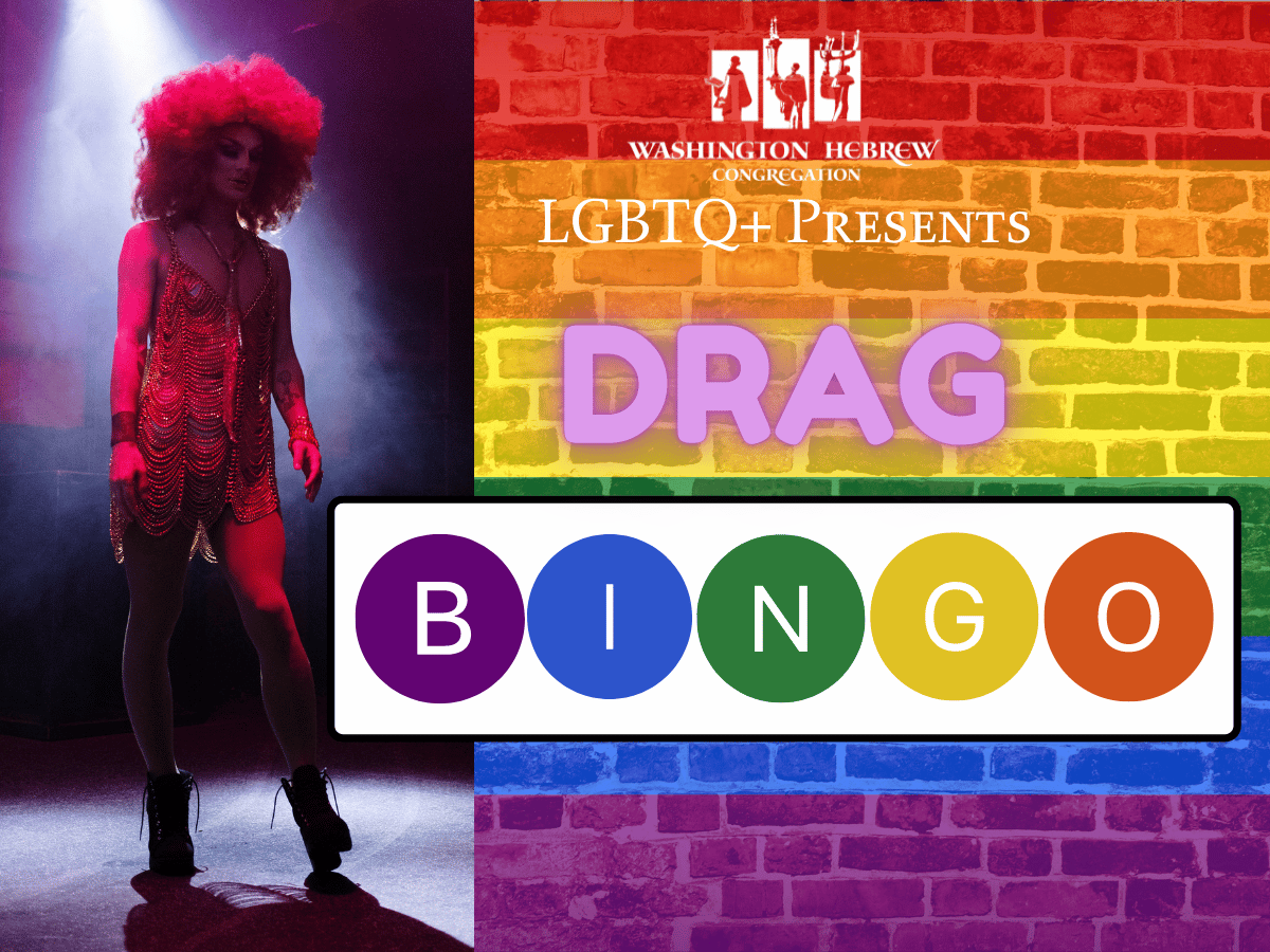 Drag queen with Drag Bingo in text
