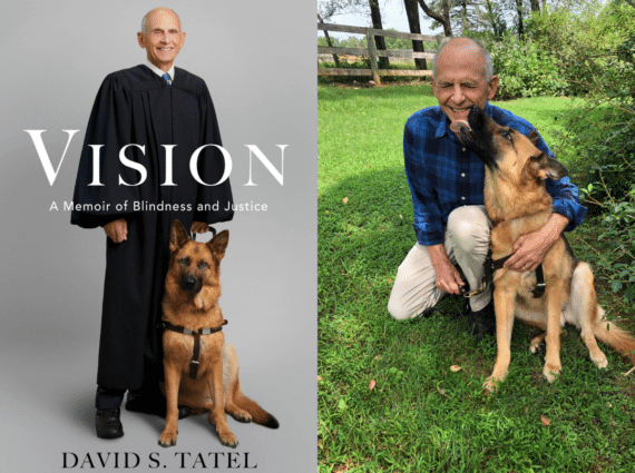 side-by-side of book cover "Vision" and author photo