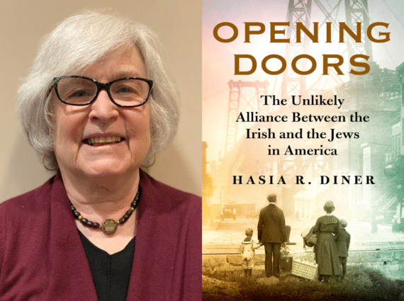 side by side of book cover, "Opening Doors" and author headshot