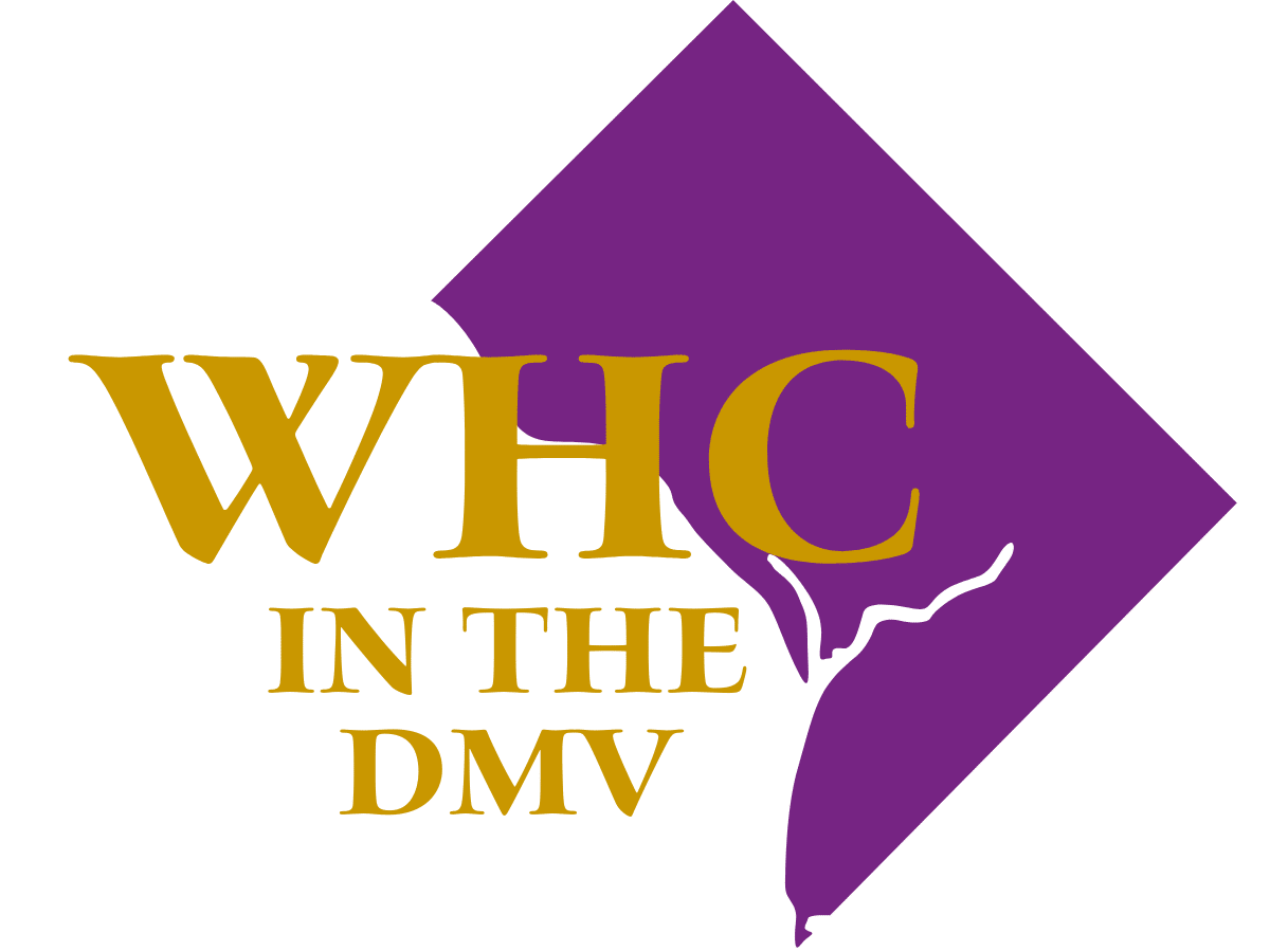 WHC IN THE DMV laid over outline of DC map